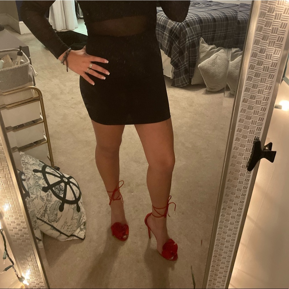 Red suede heels - Picture 5 of 8